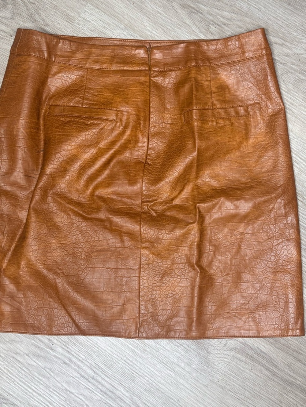 Love Riche Cognac Faux-Leather Mini Skirt - Picture 2 of 3
